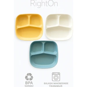 3 Adet 3 Bölmeli Kahvaltı Tabağı Çocuk Tabağı Tabldot (3 Adet )