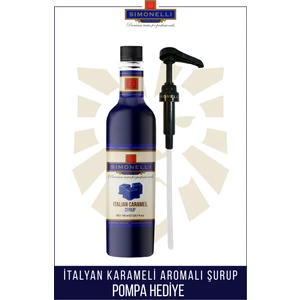 Kahve ve Kokteyl Şurubu Italyan Karamel Aromalı 700 ml + Pompa