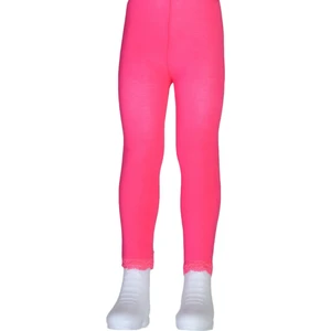 Bileği Dantelli Cotton Çocuk Tayt