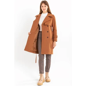 Pamuk Gabardin Midi Kadın Trençkot 1113