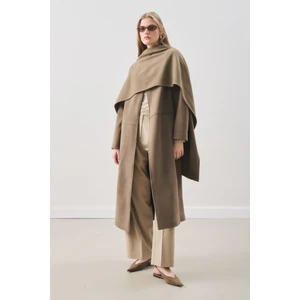 Soft Kaşe Atkılı Kaban Haki