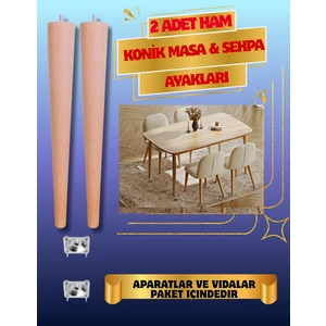 Orçin Ahşap 80CM 2 Li Konik -5cm Üst Çap- Masa Ayakları