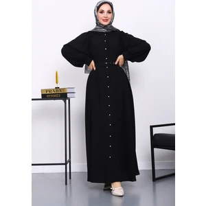 İmaj Butik Siyah Bel Kemerli Elbise