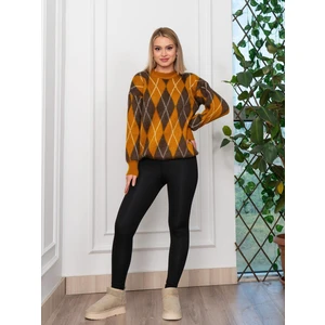 Kadın Baklava Desen Yumoş Yün Triko Kazak