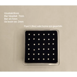 925 Ayar Gümüş Zirkon Taşlı Yıldız Model Gümüş 5 Adet Ekonomik Hızma (4mm)