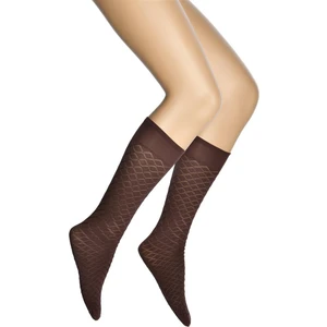 Zümrüt Desenli Mikro Dizaltı Kadın Çorap