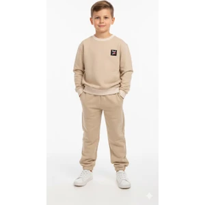 Uzun Kollu Şardonlu 3 Iplik Bel ve Paça Lastikli Çift Cepli Eşofman Takımı