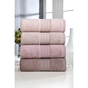 Rainbow Havlu Seti Pamuklu 4 Adet (50X90 Cm) Pudra