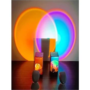Gün Batımı 16 Renkli Gökkuşağı Atmosfer Projeksiyon Lambası Fotoğraf Çekimi USB LED Işık