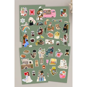Tiny Stories TR Sticker Set 6'lı - Scrapbook, Ajanda , Not Defteri