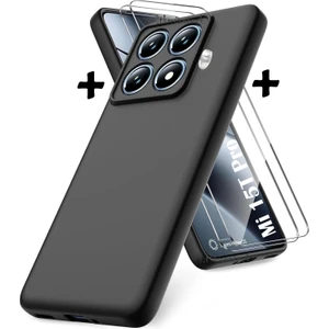 M.TK Moveteck Xiaomi Mi 15T Pro Kılıf Kamera Korumalı Yumuşak Renkli Mat Kadife Silikon + 9h Ekran Koruyucu Cam 2in1 Set