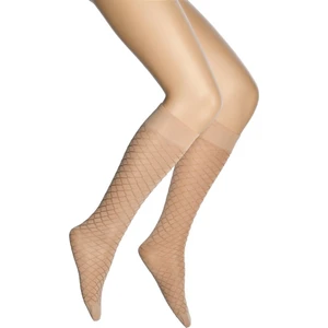 Zümrüt Desenli Mikro Dizaltı Kadın Çorap