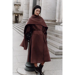 Soft Kaşe Atkılı Kaban Mürdüm