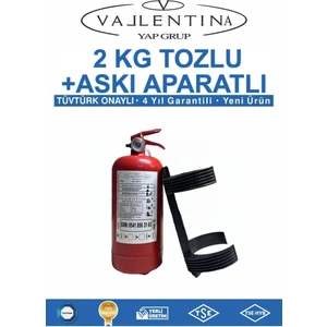 2 kg Yangın Söndürme Cihazı+Askı Aparatı TSE-HYB/CE BELGELİ 4 YIL GARANTİLİ (Tüvtürk Onaylı)