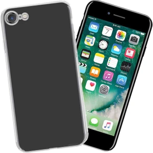 Caseart Apple iPhone Se 2 ile Uyumlu Kapak Kamera Korumalı Şarj Yeri Tıpalı Şeffaf Silikon Kılıf