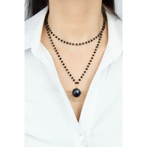 Liveyn Design Çift Sıralı Siyah Kolye