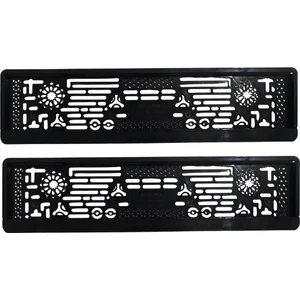 Araba Plaka Çerçevesi,araç Plakalığı - Oto Plakalık,parlak Siyah,her Araca Uyumlu 2 Adet