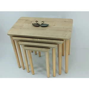 Mirza Beyoğlu MİRZABEYOĞLU SAFİRMEŞE MDF LAM 4'LÜ ZİGON SEHPA MİRZABEYOĞLU