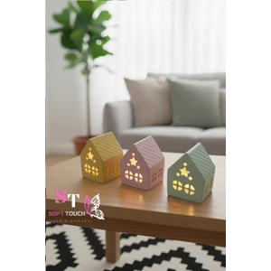 Soft Dekoratif Ev Mumluk (Kandil) Üçlü Set