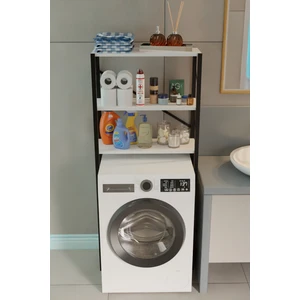 Çamaşır Makinesi Üstü Banyo Rafı – 3 Katlı Metal Gövdeli Düzenleyici, Depolama ve Çok Amaçlı Dolap Bany