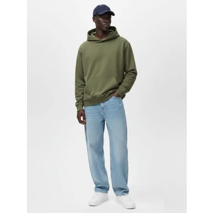 Uzun Kollu Kapüşonlu Basic Yeşil Sweatshırt