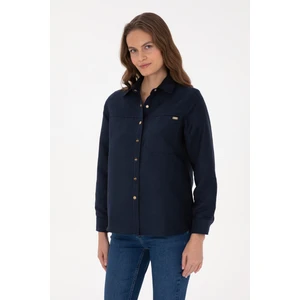 U.s. Polo Assn. Kadın Lacivert Gömlek Desenli 50317242-VR033