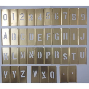 Harf Rakam Şablon Seti Prinç 75 mm 38 Parça