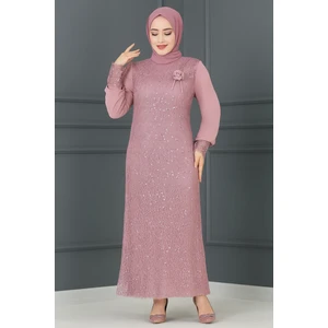 Maya Bella Şifon Pul Payetli Tesettür Abiye