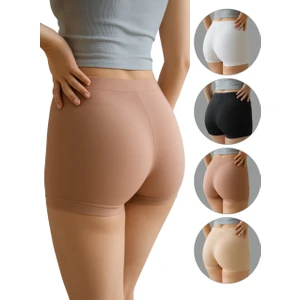 Kadın Boxer 4’lü Set – Pamuklu, İz Yapmaz ve Nefes Alan Kumaş – Siyah, Beyaz, Gülkurusu, Ten Rengi.