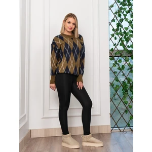 Kadın Baklava Desen Yumoş Yün Triko Kazak