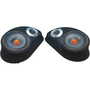 Polyesterli Boş Pandizot 16 cm Hoparlör 10 cm Tweeter Yuvalı Siyah Mdf (2 Adet Sağ ve Sol )