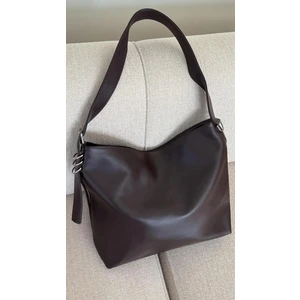 Büyük Boy Acı Kahve Renk Toka Ayarlanabilir Halka Askı Tote Kadın El ve Omuz Çantasi