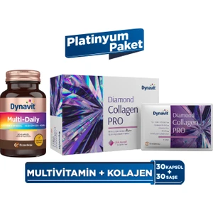 MultiDaily (Multivitamin&Enerji) + Diamond Collagen PRO (Saç&Cilt&Tırnak) – Platinyum Paket