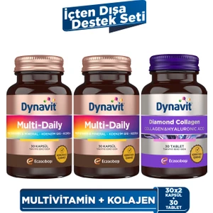 Diamond MultiDaily 30 Kapsül x2 + Collagen Hyaluronic Acid Complex 30 Tablet - İçten Dışa Destek Seti