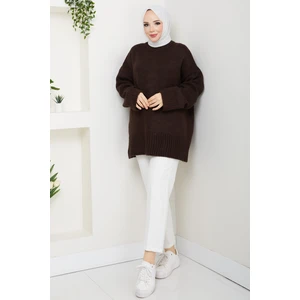 Pamuk Butik Kadın Bisiklet Yaka Oversize Triko Kazak -PMK485