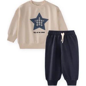 Sweatshirt Takım 1-7 Yaş Ekru Lacivert