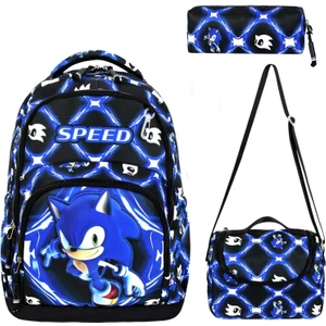 Ortopedik  Sır Destekli Su Geçirmez Kumaş İlkokul Çantası Termal Beslenme+Kalemlik+Anahtarlık