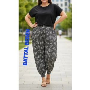 Kadın  Bayan Büyük  Battal  Extra Jumbo Beden Viskon Penye Kumaş  1  Yan Cepli Pantolon Eşofman Altı Pijama Altı 130 Kilograma Kadar Olur Bol  Likralı Esneyen Kumaş Bel Lastikli Süs Bagcıklı