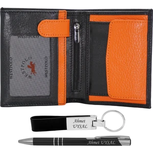 West Polo  Deri Isme Özel Erkek Cüzdan Isme Özel Kalem ve Anahtarlık