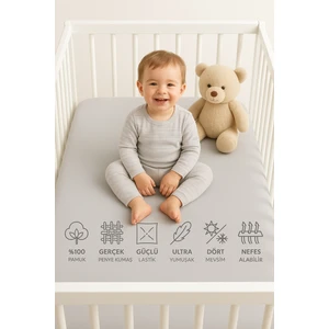 My Shopping 70X140 Bebek Penye Lastikli Çarşaf %100 Pamuklu