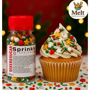 Pasta Süsleme Şekeri Yılbaşı Temalı Pasta Süsü Sprinkles 45 Gr.