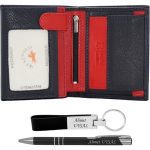 West Polo  Deri Isme Özel Erkek Cüzdan Isme Özel Kalem ve Anahtarlık