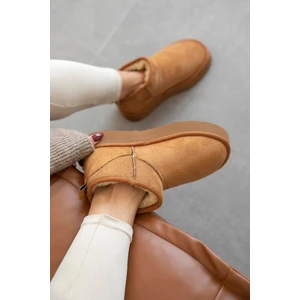 Duxal Shoes Mini Süet Içi Kürklü Kalın Taban Kadın Bot