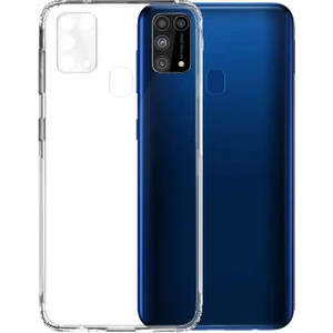 Caseart Samsung Galaxy M31 ile Uyumlu Kapak Kamera Korumalı Şarj Yeri Tıpalı Şeffaf Silikon Kılıf