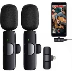 K9 Kablosuz Ikili Yaka Mikrofonu Youtube Tik Tok Vlog