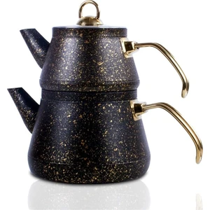 Granit Çaydanlık  Metal Gold Kulplu