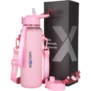 Suluk Matara 1100 Ml, Premium Pp Malzeme, Sağlıklı Bpa & Bps Içermez, Kılıflı, Çift Kapaklı, Koku Yapmaz, Sızdırmaz ve Dayanıklı, Pembe