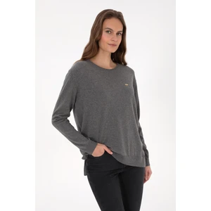 U.s. Polo Assn. Kadın Gri Melanj Kazak /triko 50313579-VR086