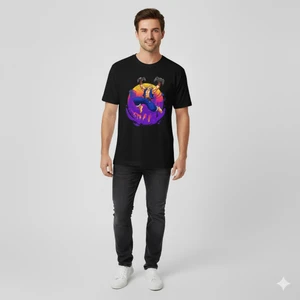 Gamer Sokak Dövüşçüsü Baskılı Unisex Bisiklet Yaka Pamuk Oversize T-Shirt