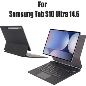 Galaxy S10 Ultra Uyumlu Şarj Göstergeli Rgb Işıklı Magic Keyboard Touchpad Türkçe Q Klavyeli Kılıf